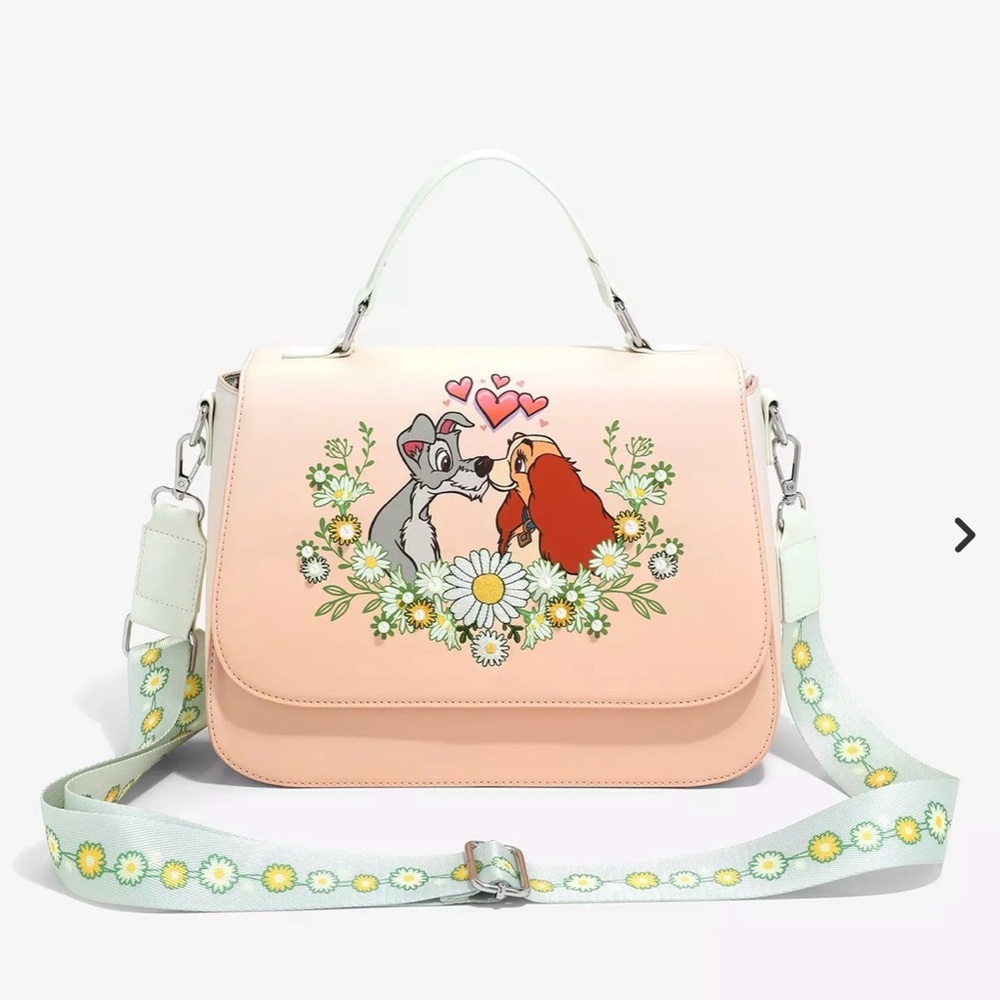 Disney Lady and the Tramp Floral Peach Crossbody Bag